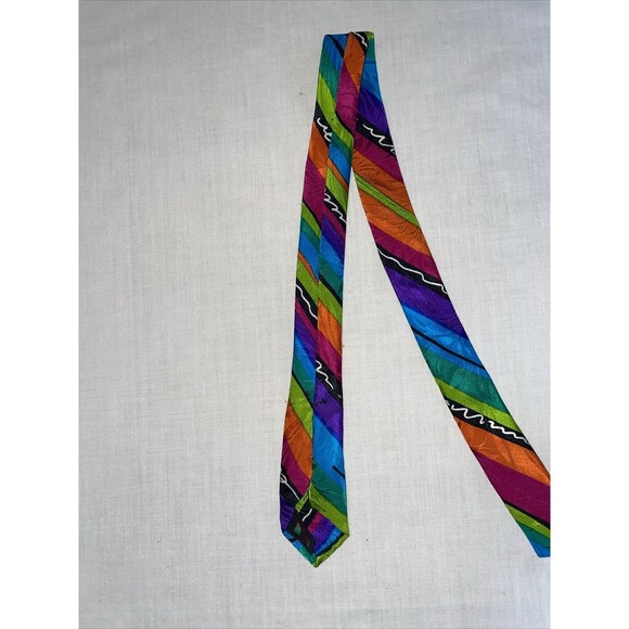 Serica Elite Men’s Dress Tie Italy Sz 57” Multicolor Silk Business Party Formal - Picture 7 of 12